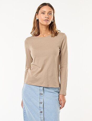T-shirt in jersey a maniche lunghe
