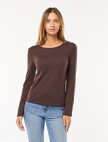 T-shirt in jersey a maniche lunghe