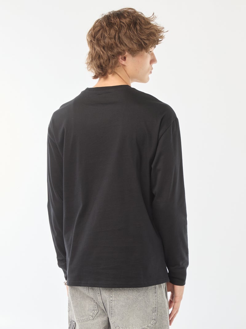 T-shirt in jersey a maniche lunghe nero - Kiabi