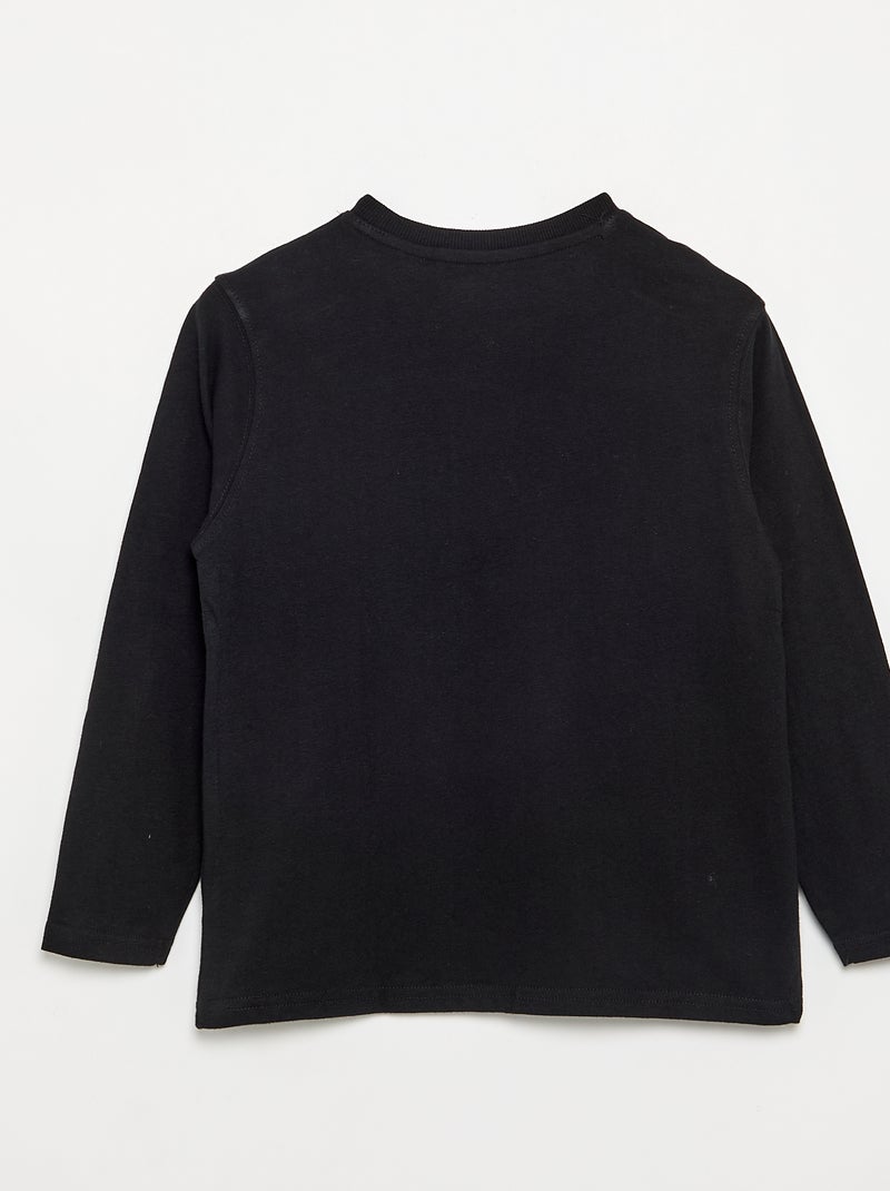 T-shirt in jersey a maniche lunghe Nero - Kiabi