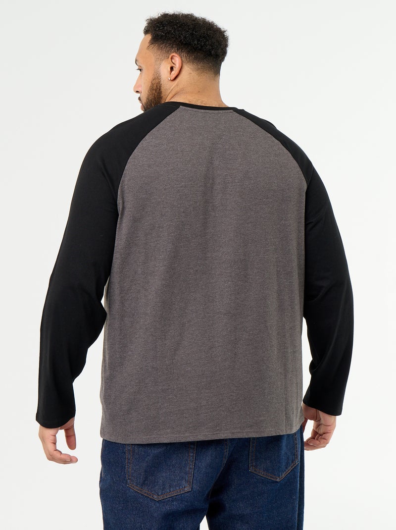 T-shirt in jersey a maniche lunghe raglan Grigio - Kiabi