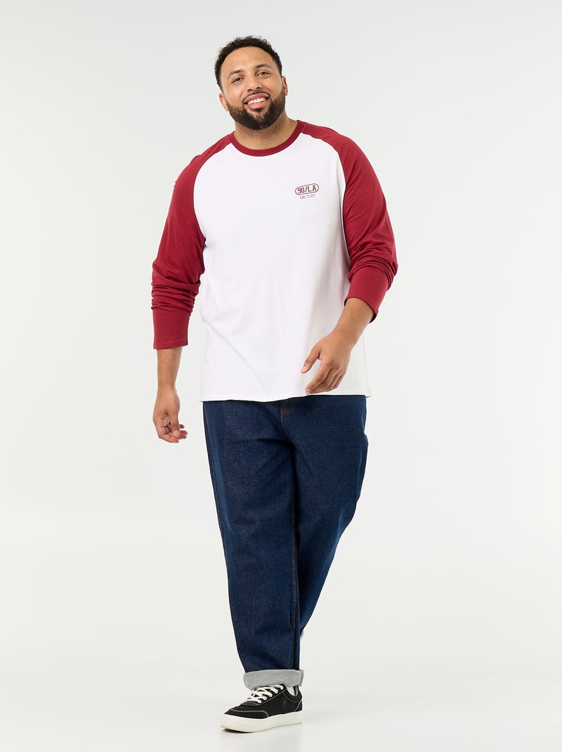 T-shirt in jersey a maniche lunghe raglan Rosso - Kiabi