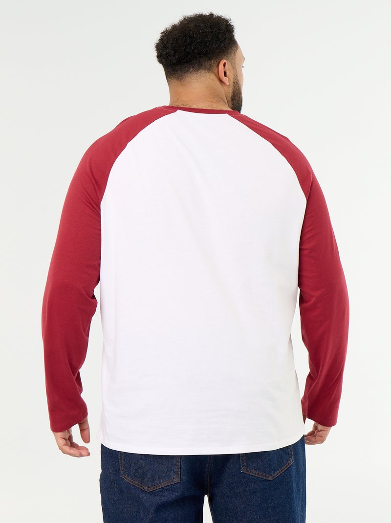 T-shirt in jersey a maniche lunghe raglan Rosso - Kiabi