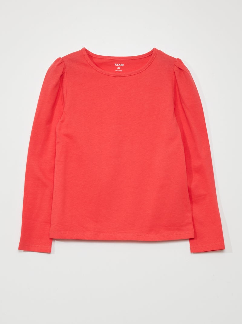 T-shirt in jersey a maniche lunghe ROSA - Kiabi