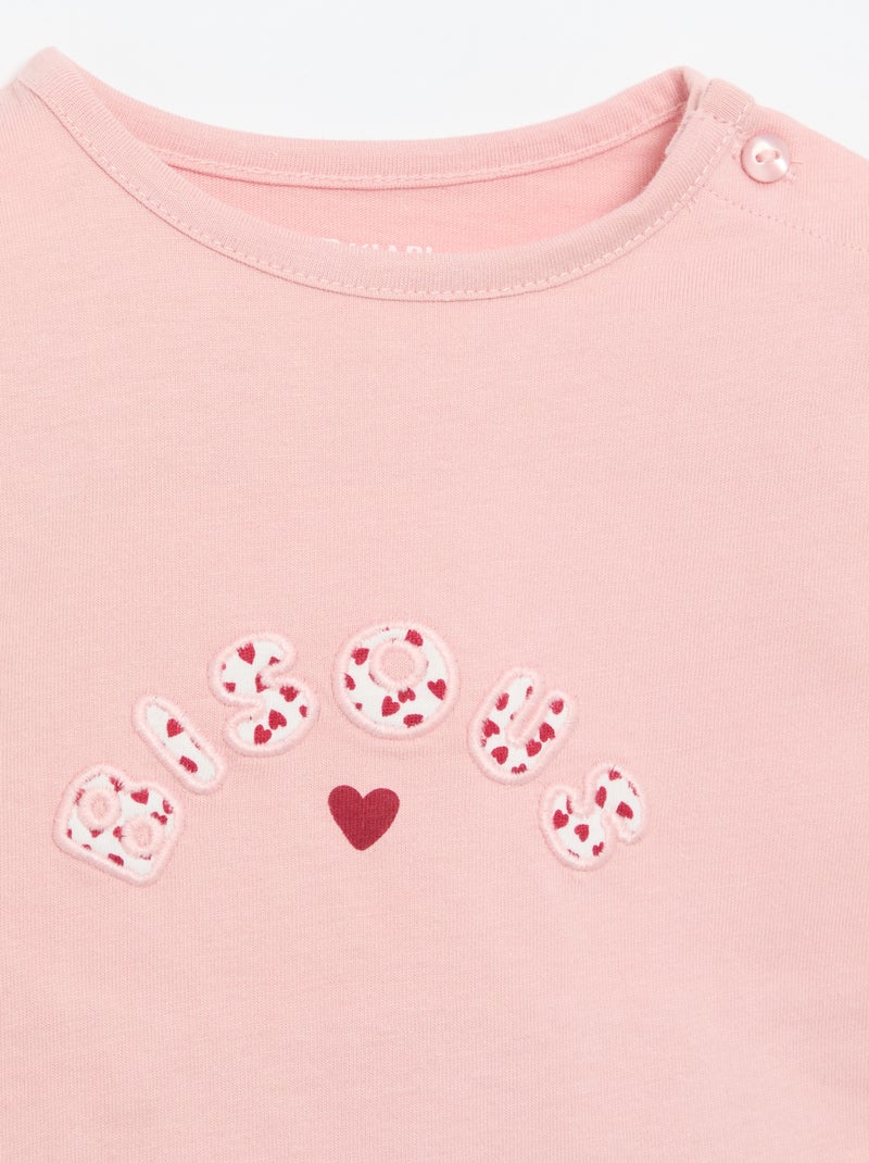 T-shirt in jersey a maniche lunghe Rosa - Kiabi
