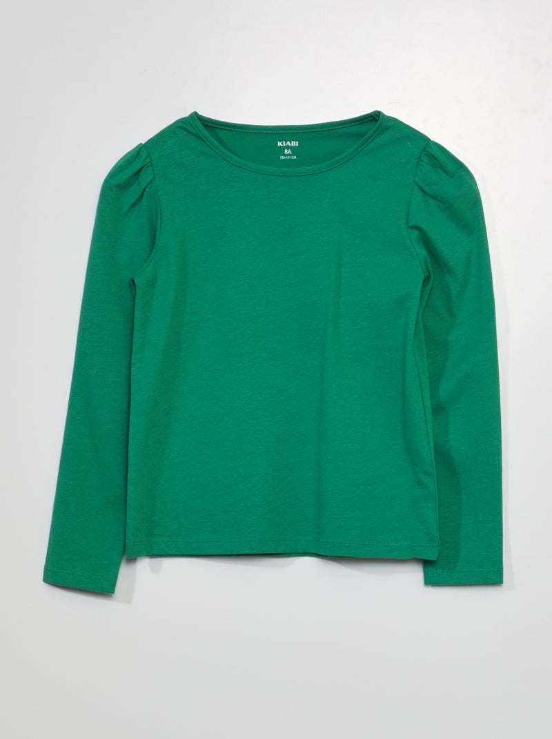 T-shirt in jersey a maniche lunghe VERDE - Kiabi