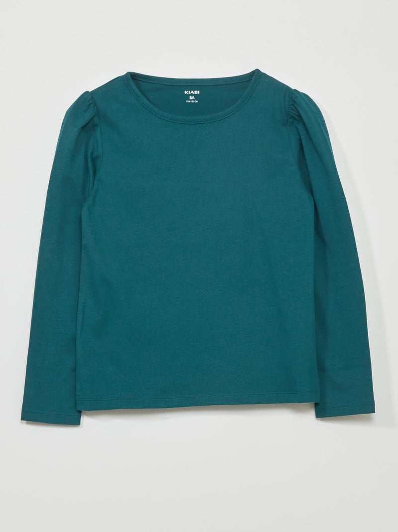 T-shirt in jersey a maniche lunghe verde - Kiabi