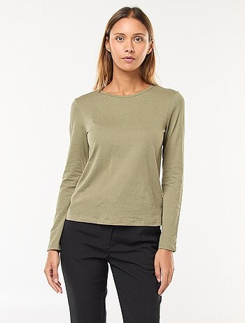 T-shirt in jersey a maniche lunghe