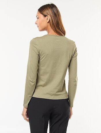 T-shirt in jersey a maniche lunghe