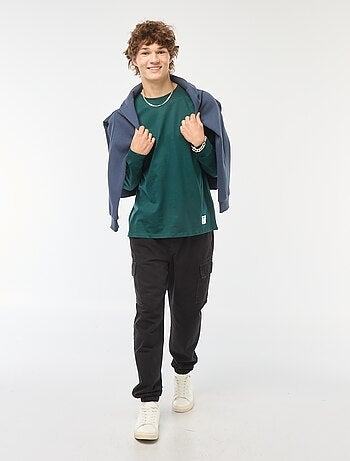 T-shirt in jersey a maniche lunghe