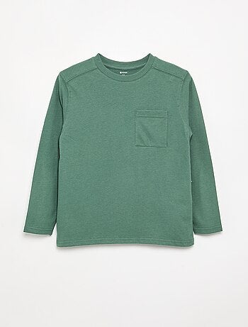 T-shirt in jersey a maniche lunghe