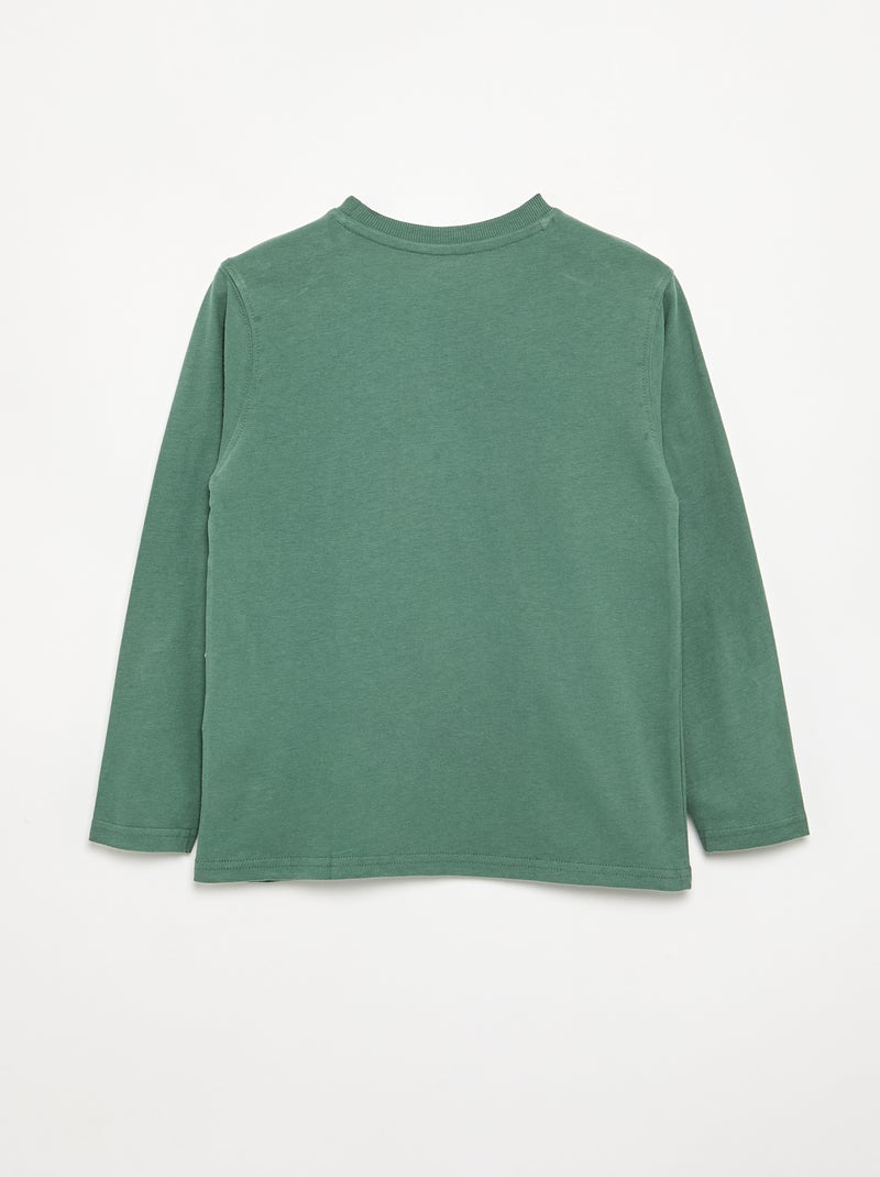 T-shirt in jersey a maniche lunghe Verde - Kiabi