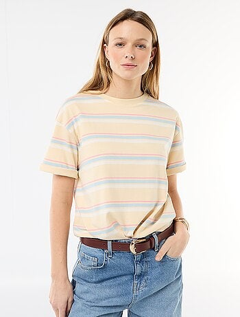 T-shirt in jersey a tinta unita a maniche corte