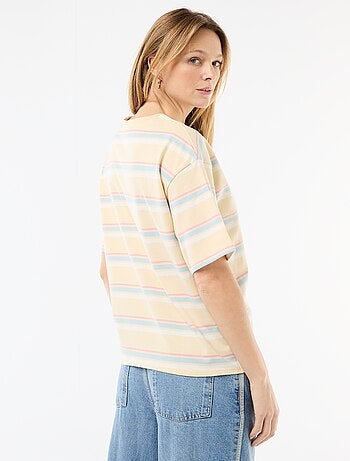 T-shirt in jersey a tinta unita a maniche corte