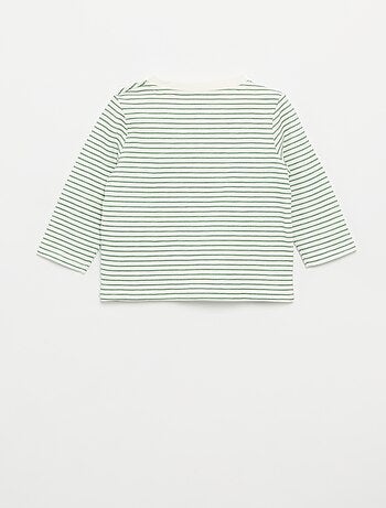 T-shirt in jersey a righe a maniche lunghe