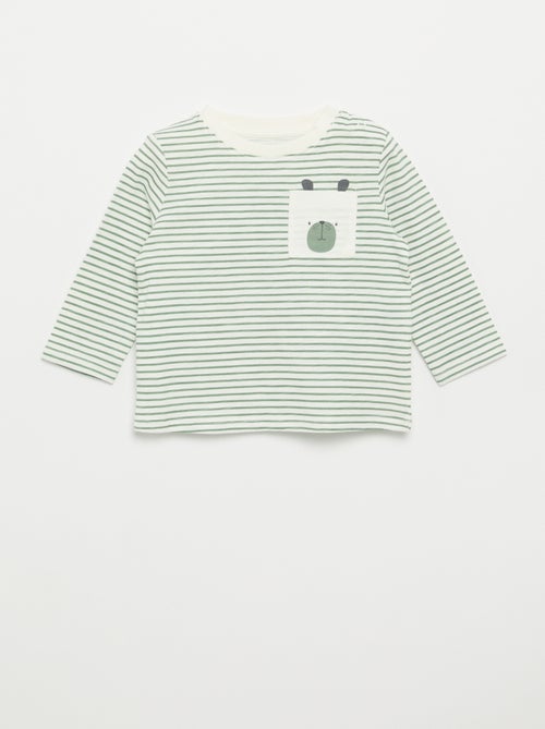 T-shirt in jersey a righe a maniche lunghe - Kiabi