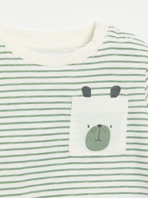 T-shirt in jersey a righe a maniche lunghe - Kiabi