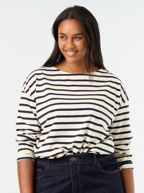 T-shirt in jersey a righe a maniche lunghe - Kiabi