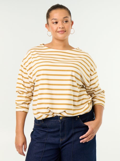 T-shirt in jersey a righe a maniche lunghe - Kiabi