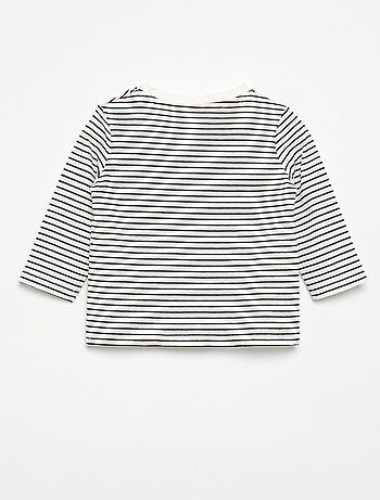 T-shirt in jersey a righe a maniche lunghe