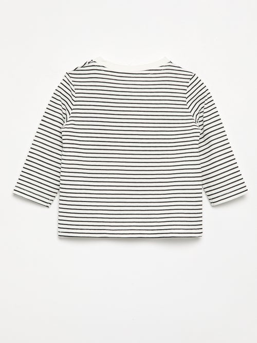 T-shirt in jersey a righe a maniche lunghe - Kiabi T-shirt in jersey a righe a maniche lunghe - Kiabi