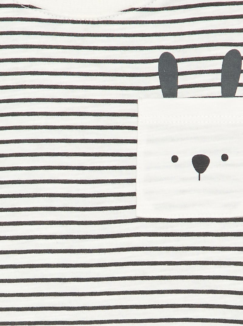 T-shirt in jersey a righe a maniche lunghe Grigio - Kiabi