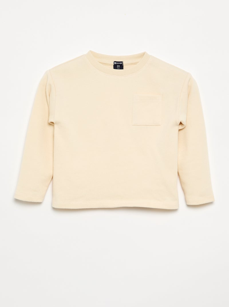 T-shirt in jersey a righe Beige - Kiabi