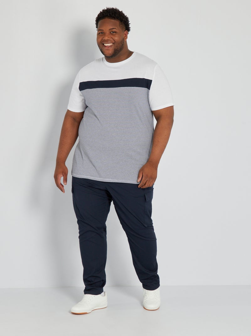 T-shirt in jersey a righe Bianco - Kiabi