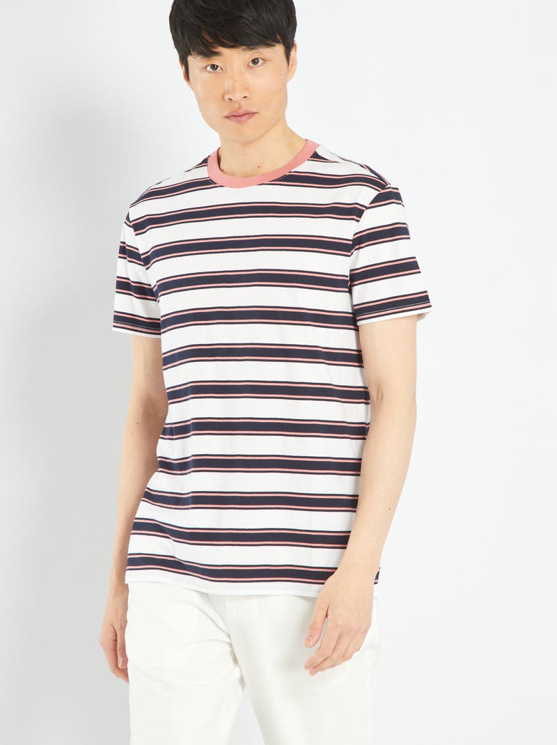 T-shirt in jersey a righe BLU - Kiabi