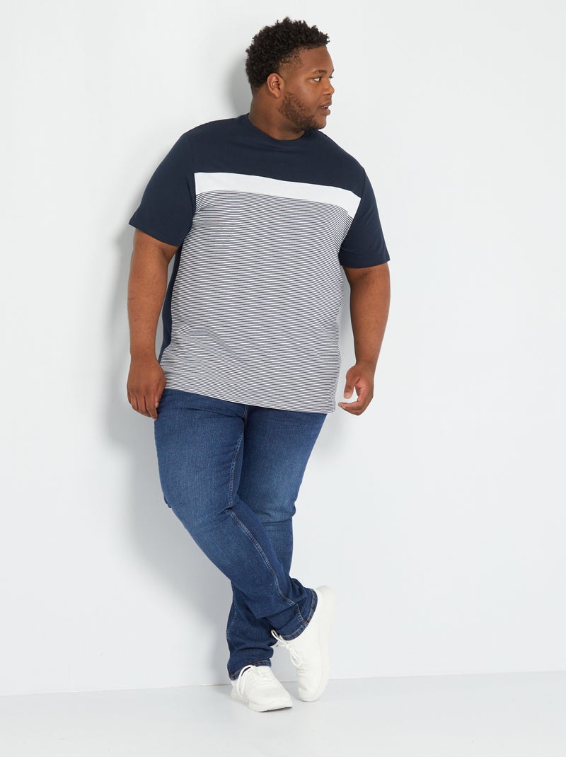 T-shirt in jersey a righe BLU - Kiabi