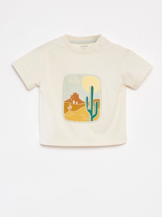 T-shirt in jersey a righe con maniche corte