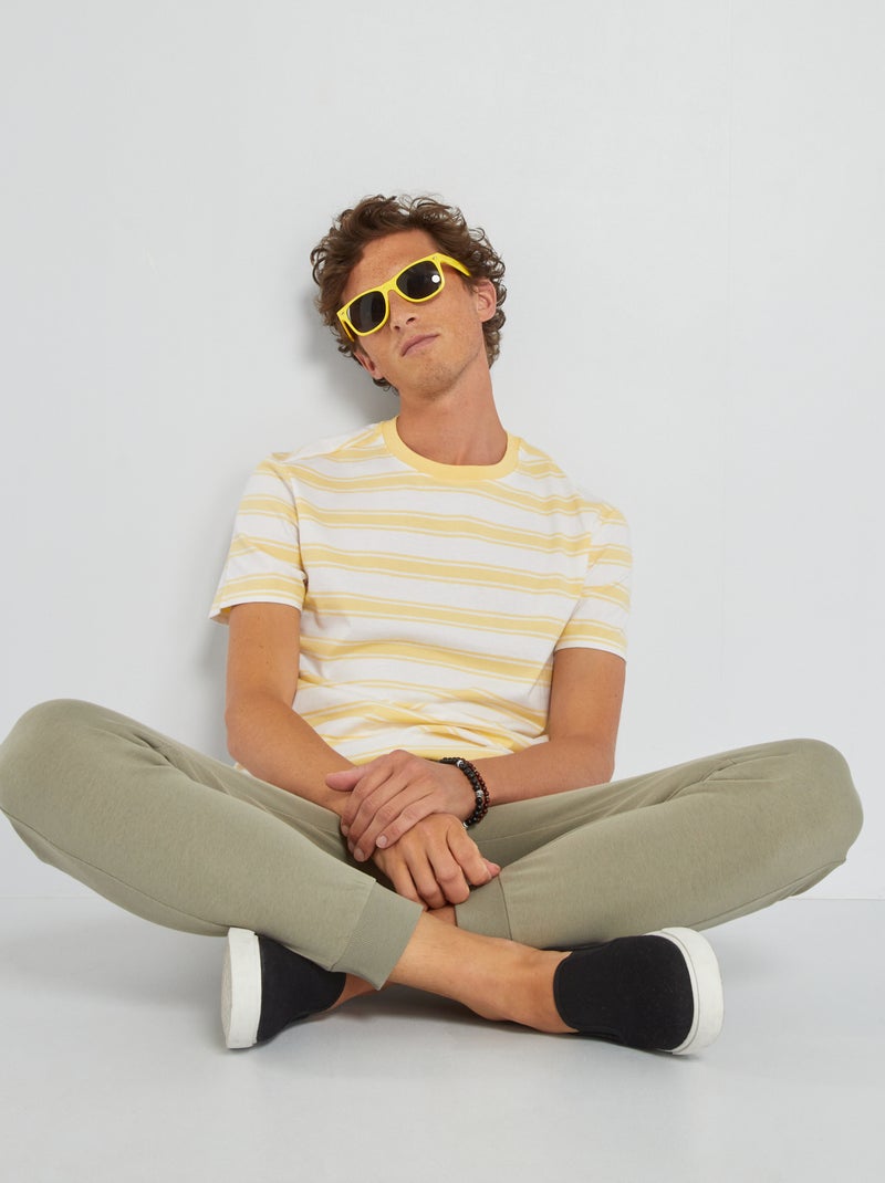 T-shirt in jersey a righe giallo oro - Kiabi