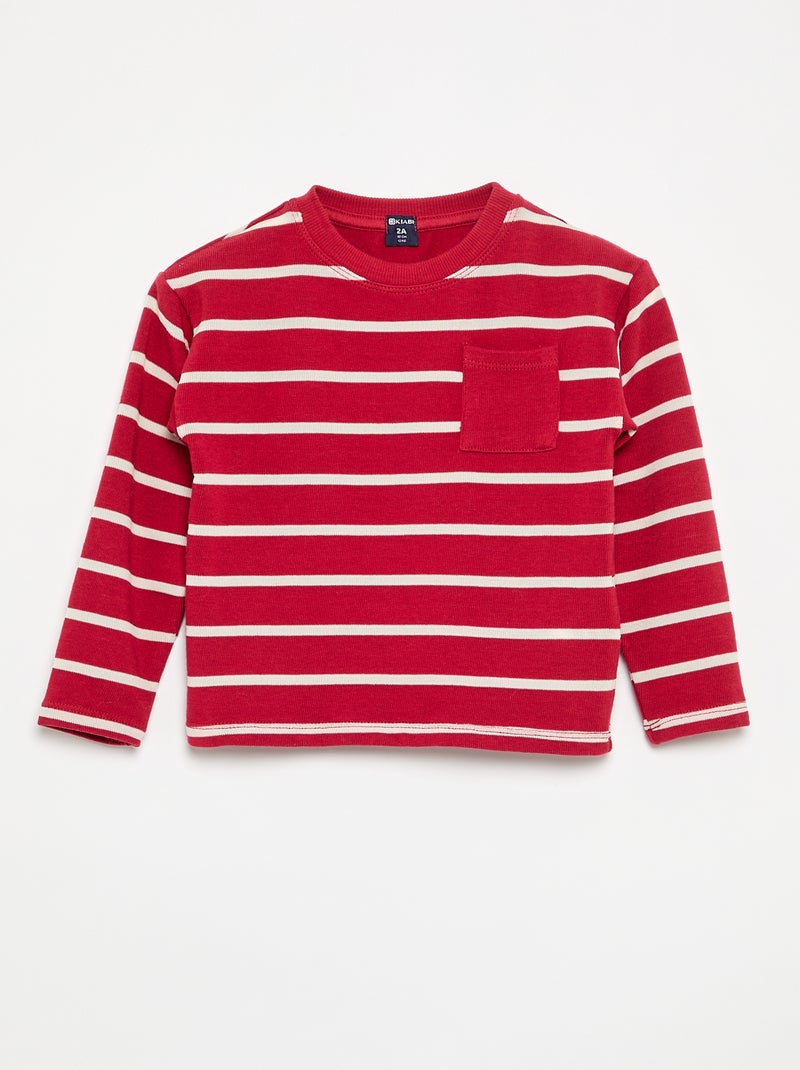 T-shirt in jersey a righe Rosso - Kiabi