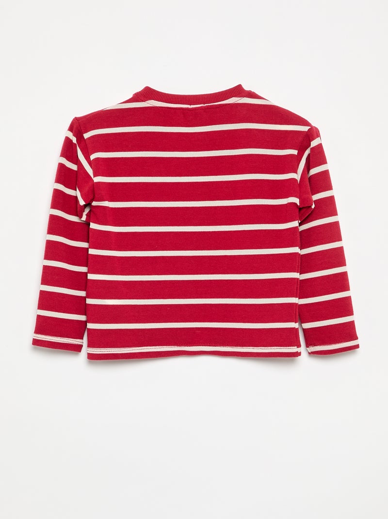 T-shirt in jersey a righe Rosso - Kiabi
