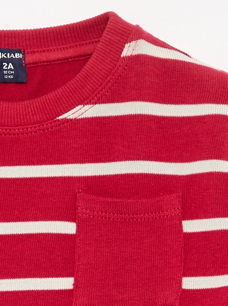 T-shirt in jersey a righe Rosso - Kiabi