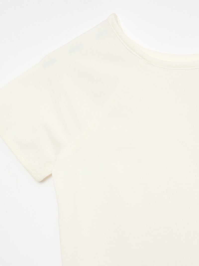 T-shirt in jersey a tinta unita - Collezione facile da indossare Bianco - Kiabi