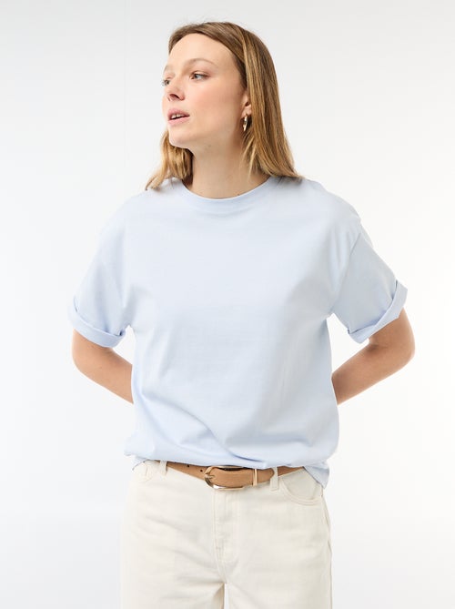 T-shirt in jersey a tinta unita a maniche corte - Kiabi