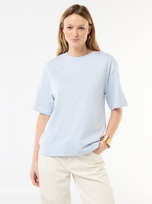 T-shirt in jersey a tinta unita a maniche corte - Kiabi