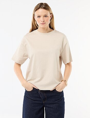 T-shirt in jersey a tinta unita a maniche corte