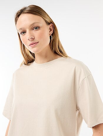 T-shirt in jersey a tinta unita a maniche corte