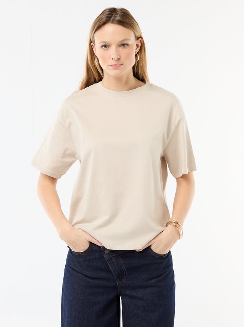 T-shirt in jersey a tinta unita a maniche corte - Kiabi