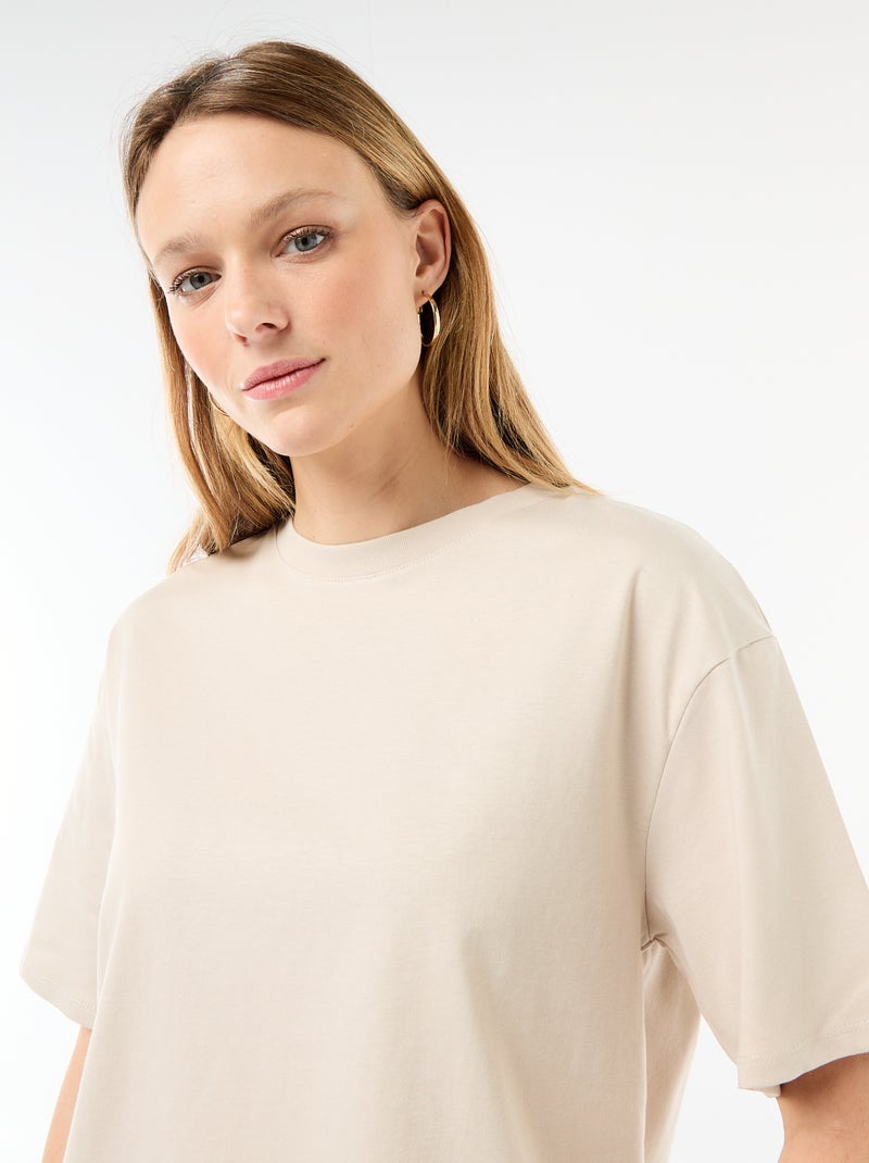 T-shirt in jersey a tinta unita a maniche corte Grigio - Kiabi