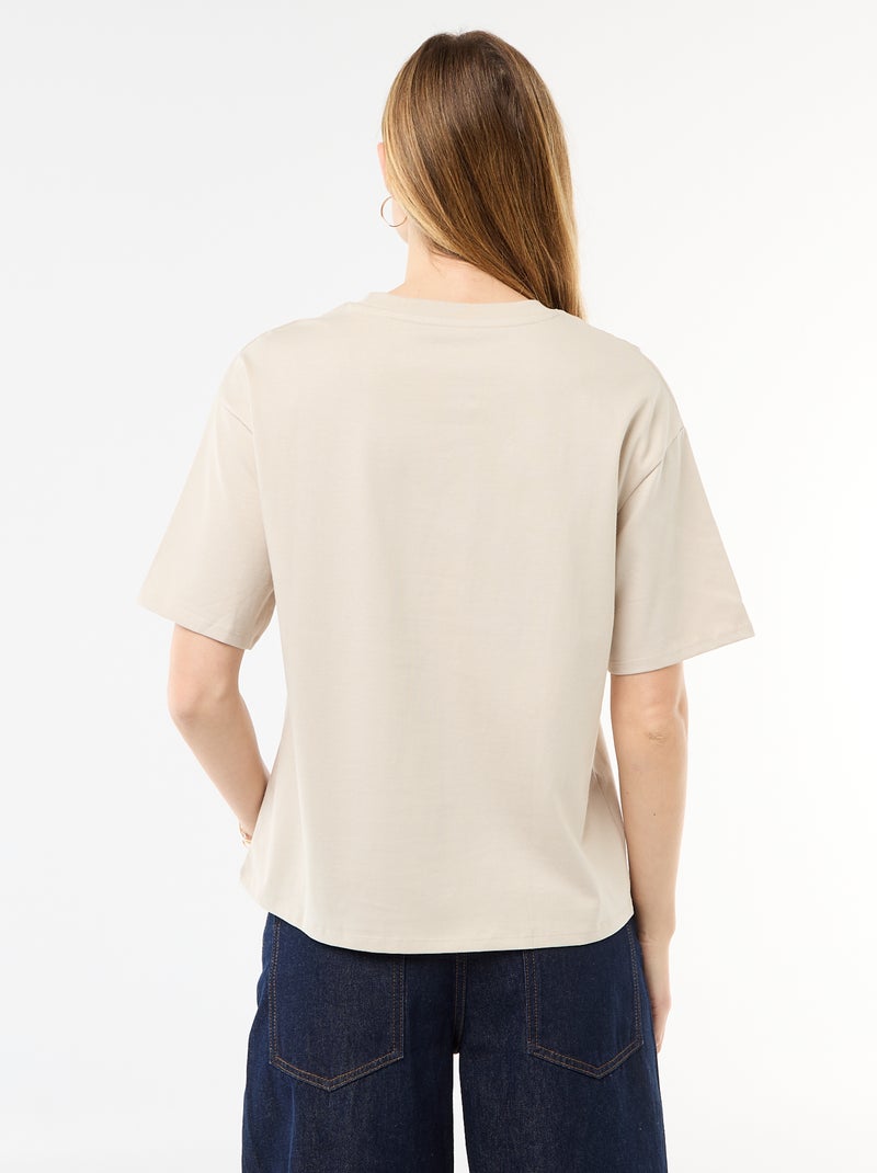 T-shirt in jersey a tinta unita a maniche corte Grigio - Kiabi