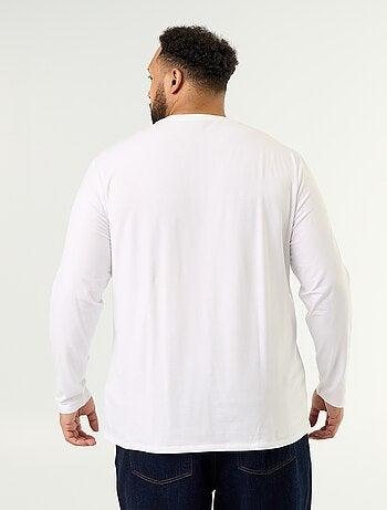 T-shirt in jersey a tinta unita a maniche lunghe