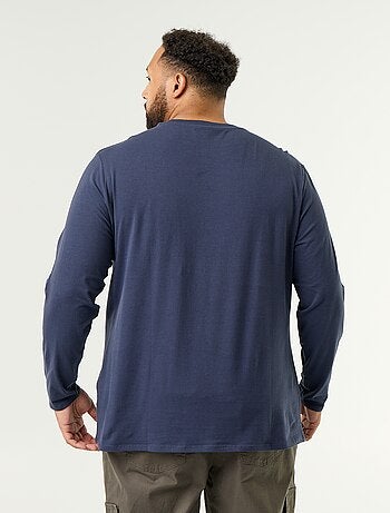 T-shirt in jersey a tinta unita a maniche lunghe