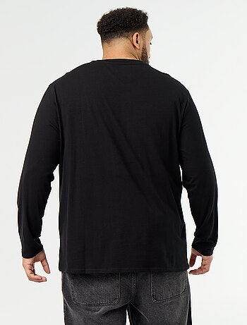 T-shirt in jersey a tinta unita a maniche lunghe