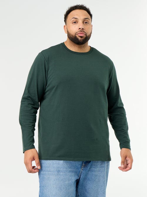 T-shirt in jersey a tinta unita a maniche lunghe - Kiabi