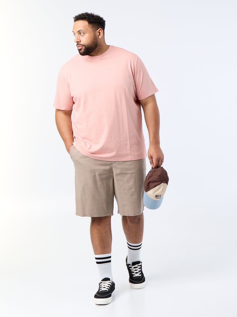 T-shirt in jersey a tinta unita Rosa - Kiabi