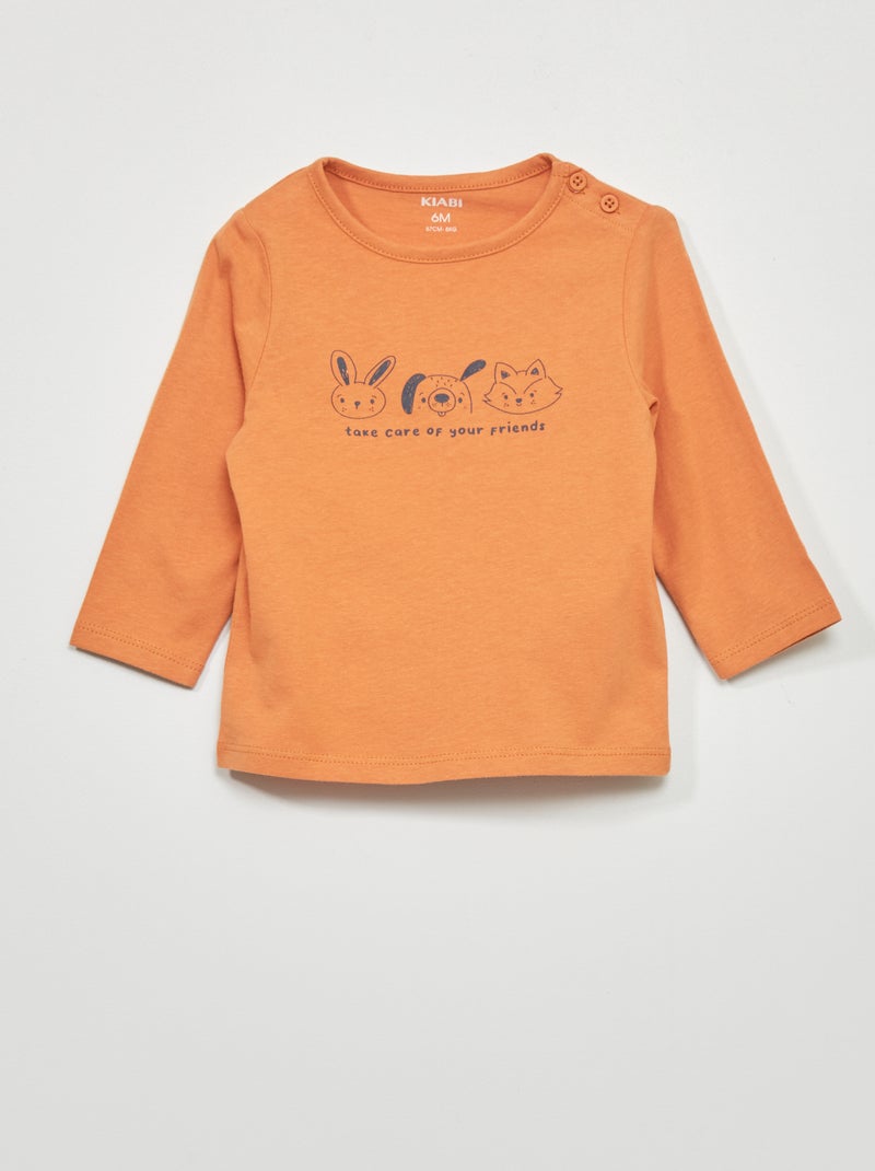 T-shirt in jersey ARANCIONE - Kiabi