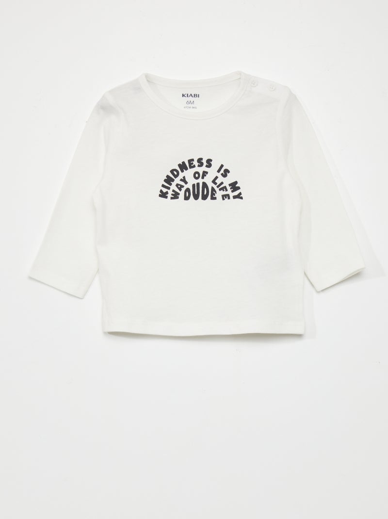 T-shirt in jersey BIANCO - Kiabi